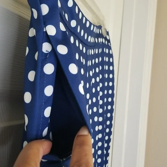 Lucy Paris Womens Wide Leg Blue White Polka Dot Pants Size Extra Large - Picture 4 of 13